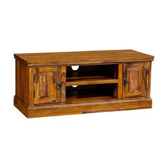 Jaipur Furniture Ganga Medium Plazma TV Cabinet - Sheesham Wood - L45 x W125 x H45 cm - Honey Dark Finish in Brown