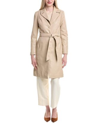 Badgley Mischka Single-Breasted Sleek Cut Trench Coat
