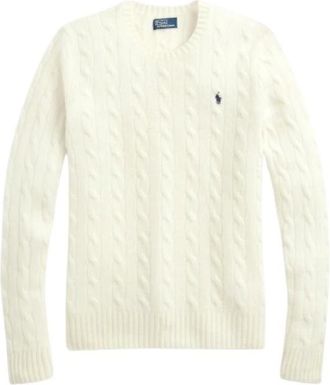 Polo Ralph Lauren Truien & Vesten, Dames, Beige, XL, Wol, Gedraaide gebreide wol-kasjmier trui