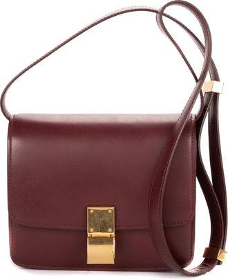 Celine Pre-owned Womens Small Classic Box Shoulder Bag - Burgundy - One Size