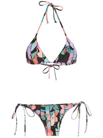 Amir Slama Set bikini con stampa - Nero