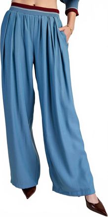 Glam Flowy Wide Leg Pants In Slate