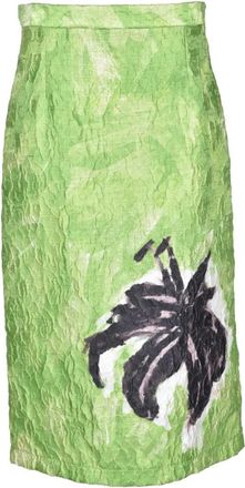 Stella Jean Longuette Rok - Dames - Midirokken - Groen - XL - Polyester - Rokken