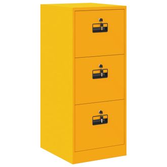 vidaXL Mueble Archivador Con Caj&oacute;n Amarillo Mostaza 44 X 50 X 106.5 Cm Vidaxl