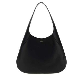 Khaite Black Leather Joan Shopping Bag Borse A Mano
