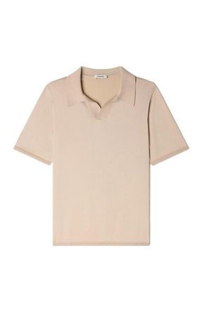 Sandro Short-sleeved V-neck polo shirt in Beige at Nordstrom, Size Xx-Large