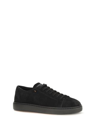 Santoni Mens Suede Sneakers Black