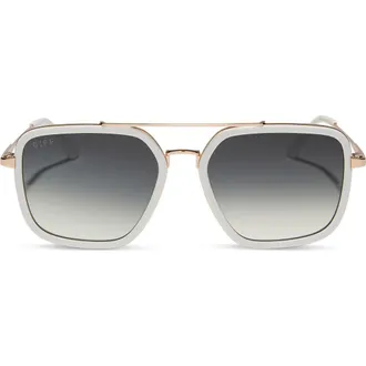 DIFF Eyewear Jordan 57mm Gradient Navigator Sunglasses in Snowbound /Grey Gradient at Nordstrom