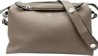 Fendi Pre-owned Handbags, female, Gray, Size: ONE SIZE Pre-owned Leather Shoulder Bag