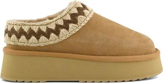 Mou Platform Clog - Dames - Winterlaarzen - Beige - 39 EU - Wol - Schoenen