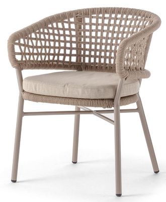 LLR Collection Outdoor Design Stuhl Atol mit Armlehnen - Taupe/Champagne