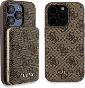 Guess Funda R&iacute;gida Guess Gubpm5p15x4gemgw Para Iphone 15 Pro Max De 6,7 + Powerbank De 5000 Mah Magsafe Marr&oacute;n/marr&oacute;n 4g Con Logotipo Met&aacute;lico