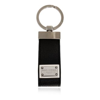 Dolce & Gabbana Keyrings, male, Black, Size: ONE SIZE Leather keyring