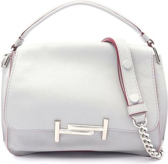 Tod's Tods Double T Leather Handbag Gray
