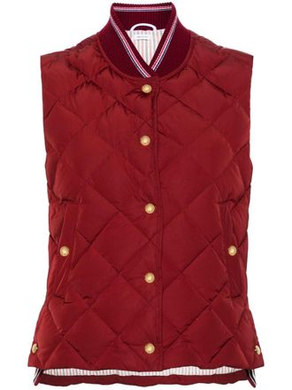 Thom Browne Gewatteerde bodywarmer - Rood