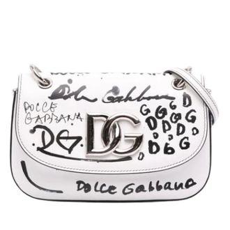 Dolce & Gabbana Pre-owned Millenial Graffiti Crossbody - Dames - Pre-owned - Wit - Maat: ONE Size Leer