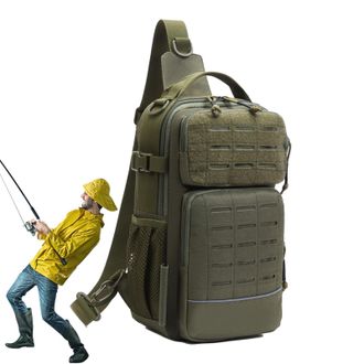 Generic Fishing Sling Pack - with Water Bottle Holder Storage,Fishing Sling Tackle Bag - for Travel Men Camping Hiking Outdoor Gym Sports Adventure