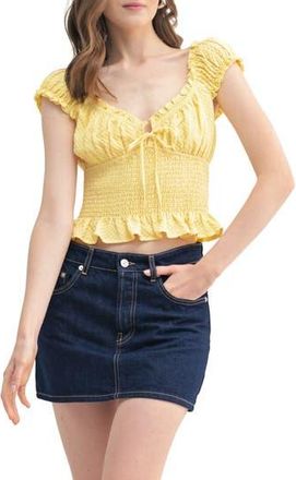 Lush Sweetheart Neck Textured Top in Yellow at Nordstrom Rack, Size X-Large
