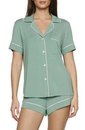Eberjey Gisele Relaxed Short Pajamas in Seagrass/White at Nordstrom, Size X-Large