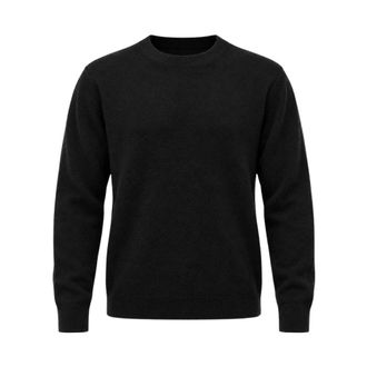 Cycle Jersey Omar de Alpaca con Cuello Redondo - Knitwear - Hombre - Negro - XL