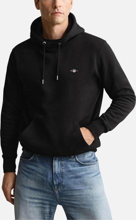 GANT Mens Gant Mens Hoodie Reg Shield Pullover Winter Top - Black - Size: 40