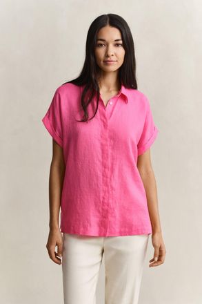 GANT Women Linen Cap Sleeve Shirt (44) BRIGHT FUSCHIA