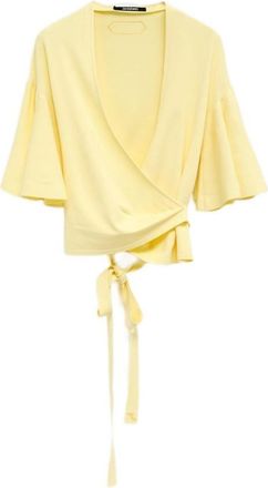 Jacquemus Yellow V-Neck Wrap Top