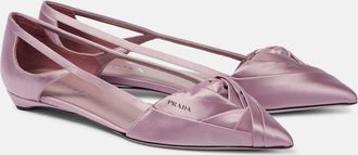 Prada Cutout satin ballet flats