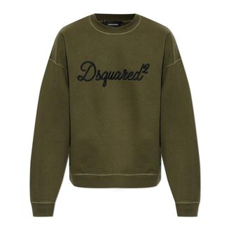 Dsquared2 Heren, Sweatshirts & Hoodies, Groen, Maat: XL Katoen
