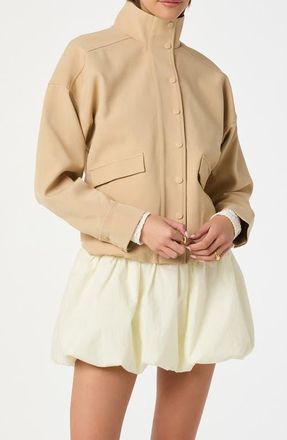 ASTR the Label Funnel Neck Bomber Jacket in Tan at Nordstrom, Size X-Large