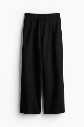 H&M Weite Hose aus Leinenmix - Schwarz