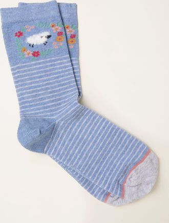 Fat Face FatFace Blue Sheep Socks