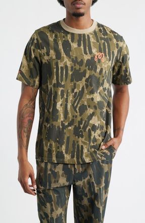 Malbon Golf Tour Divot Camo Cotton Graphic T-Shirt in Bark Camo at Nordstrom, Size Xx-Large