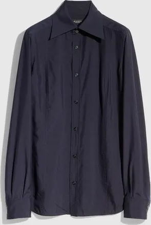 Gucci Silk Poplin Shirt, Blue