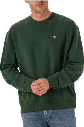 Calvin Klein Monogram Sweater voor Mannen - Heren - Sweatshirts - Groen - S - Katoen - Hoodies & sweatvesten