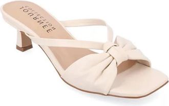 Journee Collection Starling Dress Sandals WomensW Ivory Kitten Heel GAL738