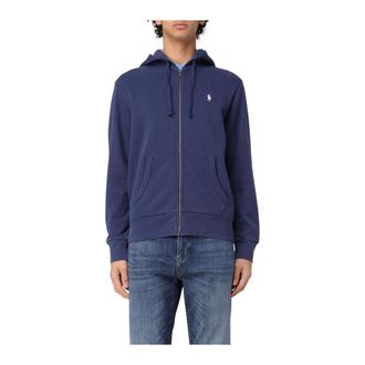 Polo Ralph Lauren Zip-throughs, male, Blue, Size: XL ZipUp Hoodie with Drawstring Hood