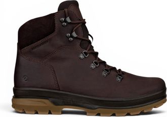 Ecco Ecco Mens Brown Leather Waterproof Lace-up Hiking Boots - Rugged Track 25 - Dark Brown - Size EU 42