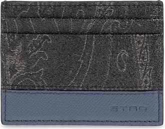 Etro Kaarthouder - Heren - Portefeuilles - Grijs - ONE Size - Leer - Accessoires