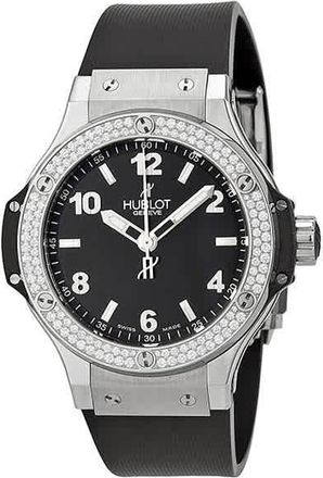 Hublot Big Bang Black Dial Diamond Black Rubber Ladies Watch 361.SX.1270.RX.1104