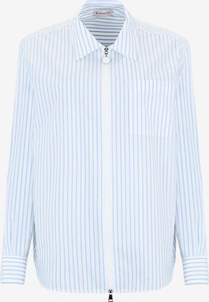 Moncler Gestreiftes Nylonhemd mit Reissverschluss