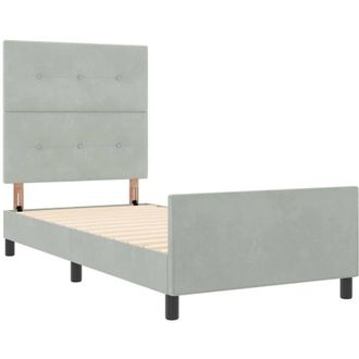 vidaXL vidaXL Bed Frame Light Grey 90x190 cm Velvet