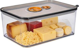 No Brand Nevera Para Quesos De 1700 Ml Con Tapa Herm&eacute;tica Y Temporizador, Apilable Para Frigor&iacute;fico. La Caja Para Quesos Tambi&eacute;n Se Puede Usar Como Un Pr&aacute;ctico