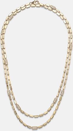 Suzanne Kalan Block-Chain 18kt gold necklace with diamonds
