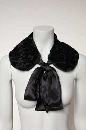 Dolce & Gabbana Black Lamb Fur Women Neck Warmer Winter Womens Scarf