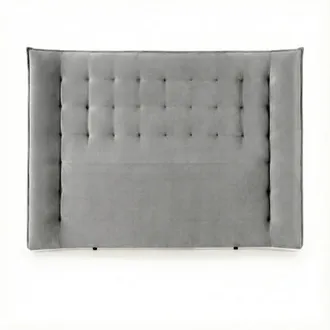 Colch&oacute;n Morfeo Cabecero gris estilo capiton&eacute; para cama de 180 cm - 240x140 cm
