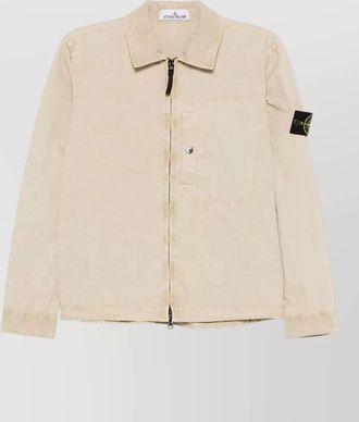 Stone Island collared shirt jacket long sleeves chest pocket