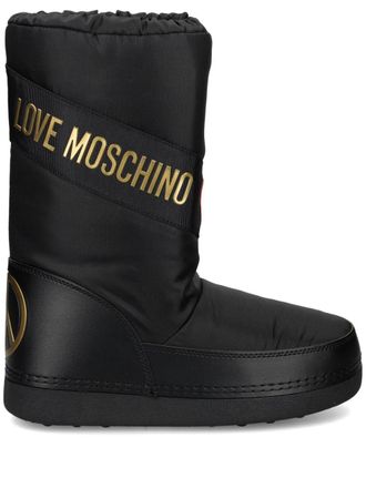 Love Moschino Snowboots met logoprint - Zwart