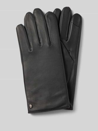 Roeckl Fingerhandschuhe mit Label-Applikation Modell Boston in BLACK, Gr&ouml;&szlig;e 8,5