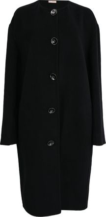Marni Single-Breasted Coat in Black Cashmere
